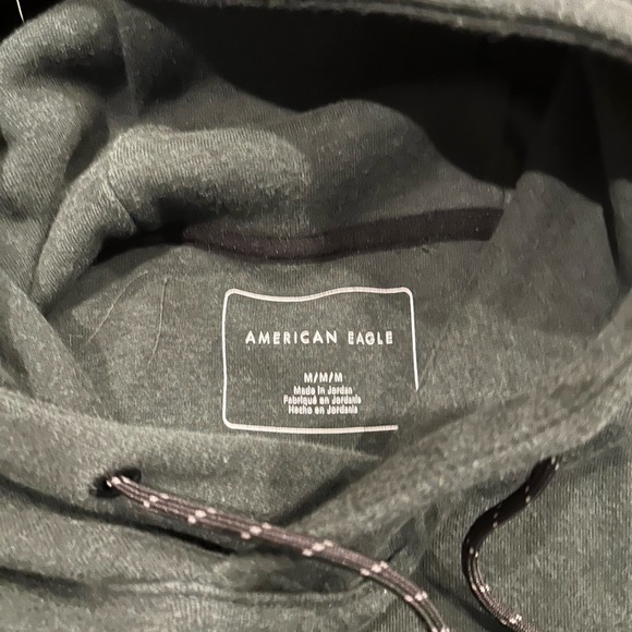 American Eagle Men’s Pullover Hoodie Green Logo on Arms Size Medium - Picture 4 of 6
